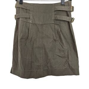 MARC BY MARC JACOBS Olive Green Striped Short High Waisted Skirt sz 2